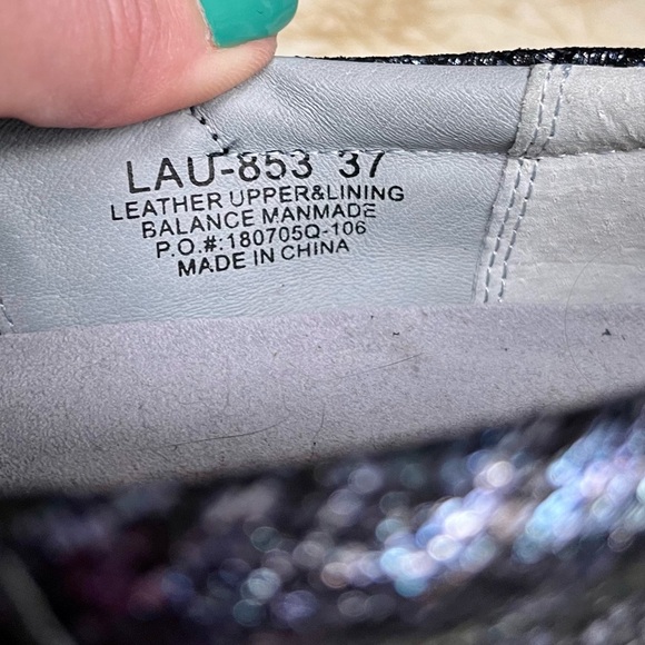 Algeria Navy Metallic Slip-On Comfort Shoes - Size 7 - Alegria Lauryn - Picture 5 of 10